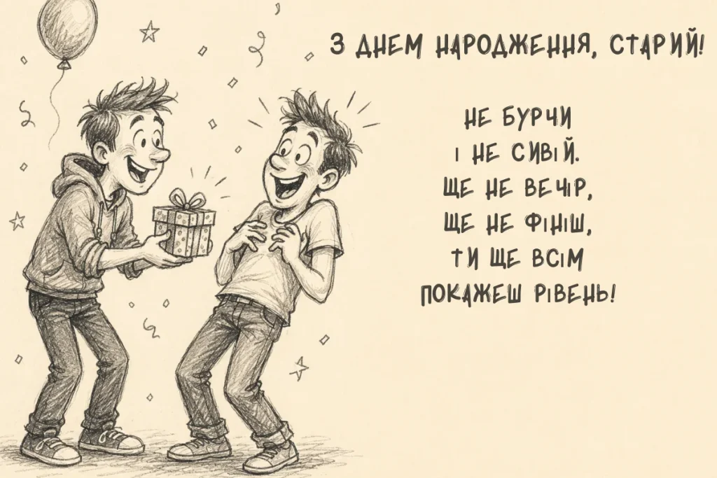 Кумедний скетч двох друзів із подарунком