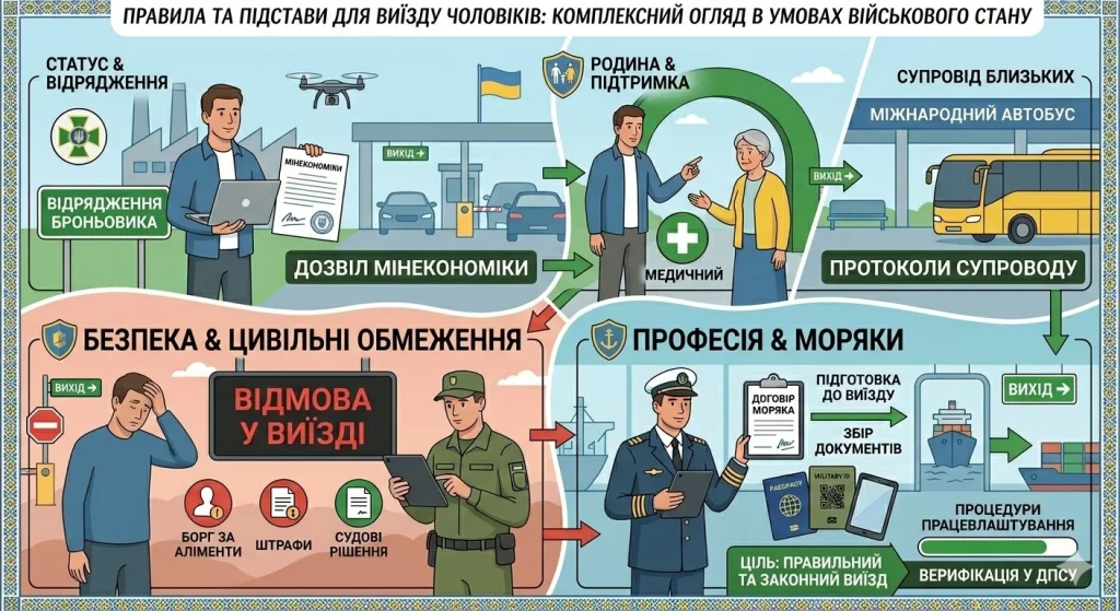 Інфографіка: правила виїзду, категорії дозволів та причини відмови у перетині кордону