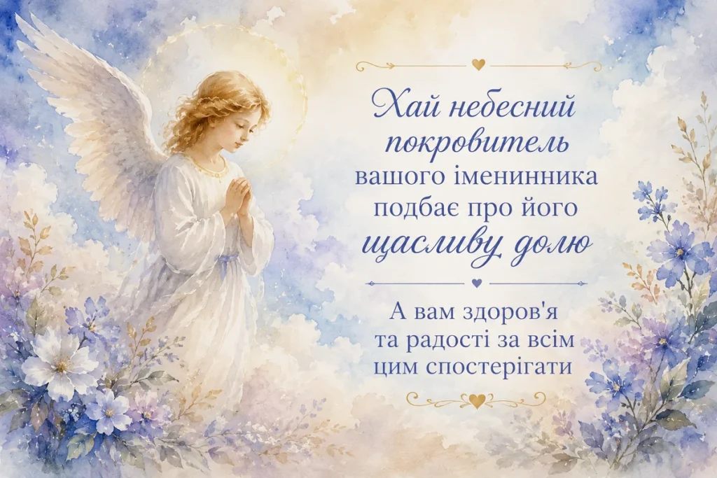 Хай ангел охоронець оберігає вашого іменинника