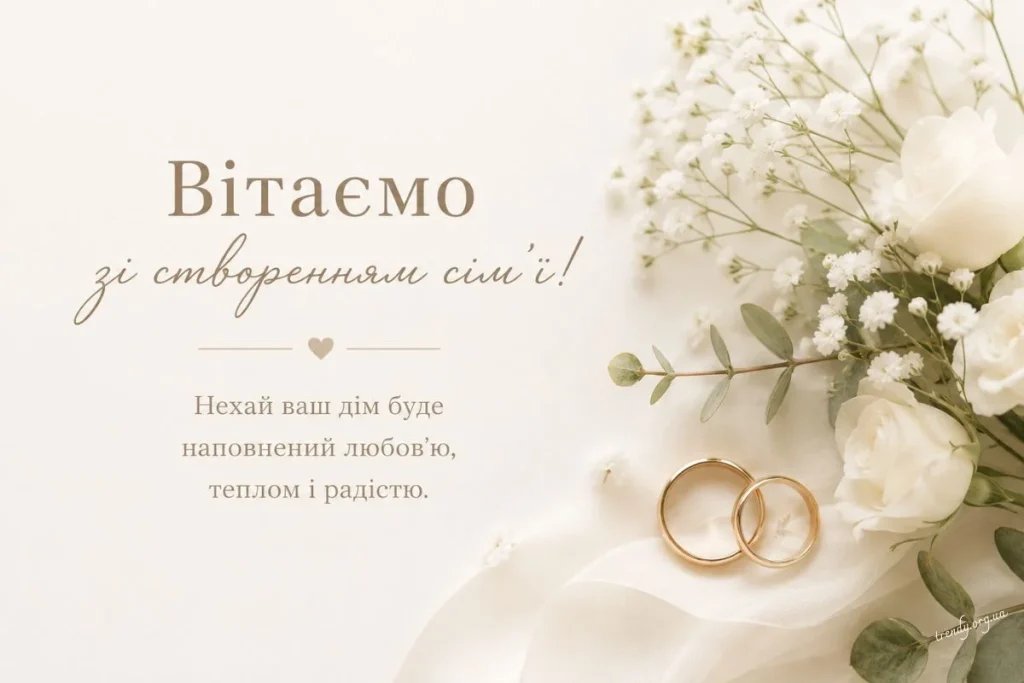 Ніжна листівка з одруженням