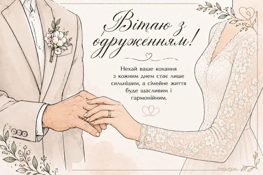 Наречені тримаються за руки