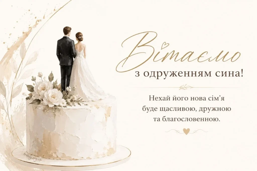 Вітання з одруженням сина