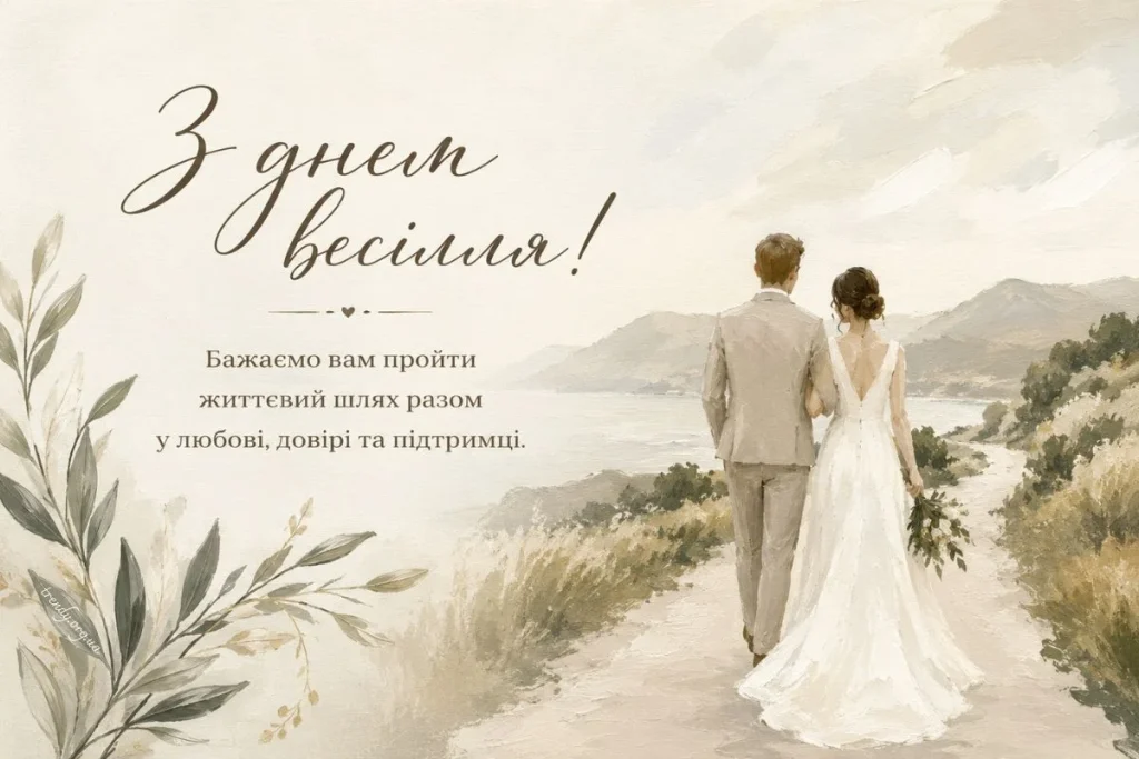 Молодята йдуть дорогою