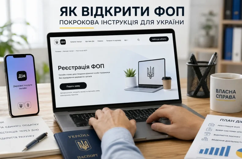 Все, що потрібно для відкриття ФОПу – мінімум документів, ноутбук чи смартфон