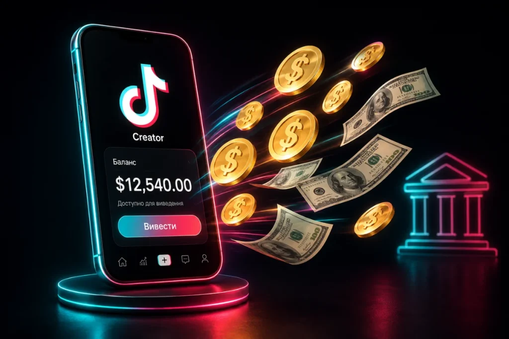 Гроші вилітають із телефону з TikTok