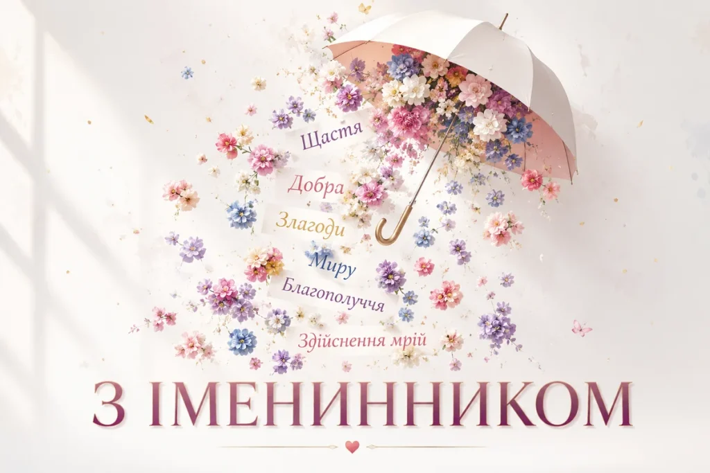 Парасоля щастя для привітань з іменинником