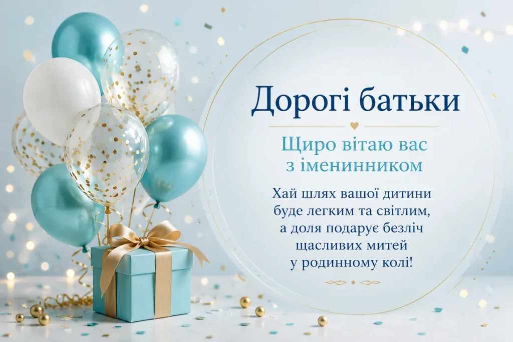 Повітряні кульки та подарунок