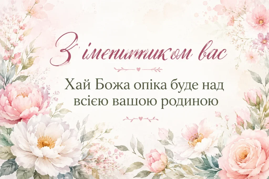 Акварельні квіти з словами привітань з іменинником