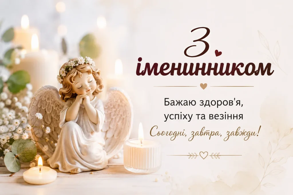 Ангел та свічка в іменини близької людини