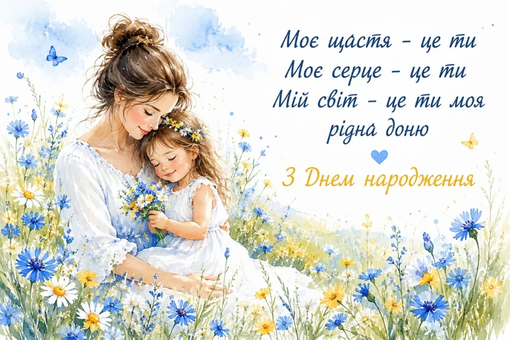 Мама з донечкою у волошках