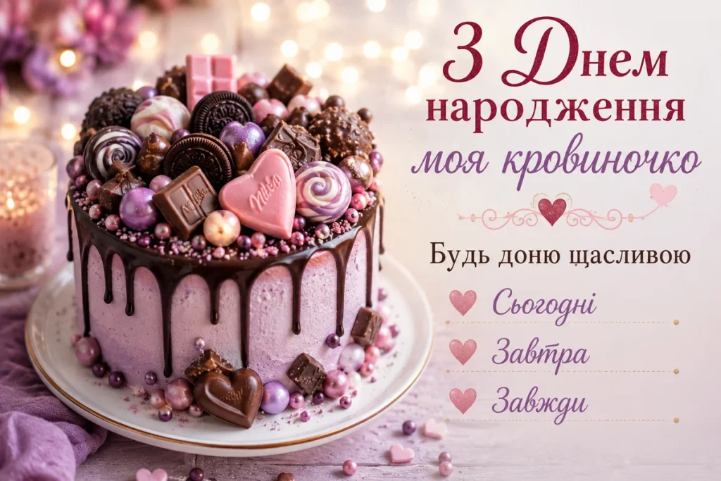 Торт з шоколадними цукерками для доні