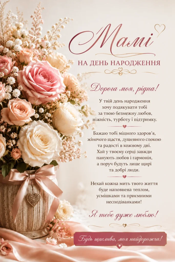 теплі побажання мамі на день народження