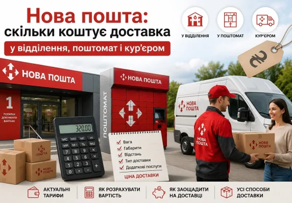 Вартість доставки Новою поштою визначається за багатьма параметрами, що стосуються самої посилки та умов її доставки