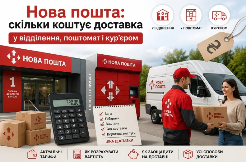 Вартість доставки Новою поштою визначається за багатьма параметрами, що стосуються самої посилки та умов її доставки