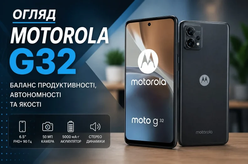 Бюджетний смартфон Motorola G32 – чудове поєднання доступної ціни та збалансованих технічних характеристик