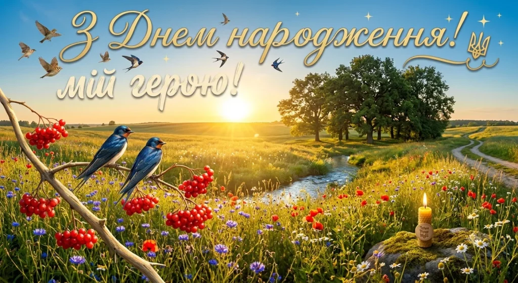 Привітання на фоні українського пейзажу