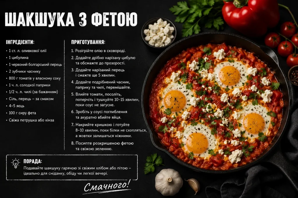 Рецепт шакшуки з фетою