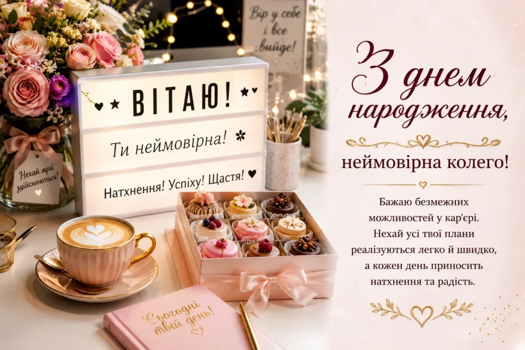 Атмосферне привітання для колеги