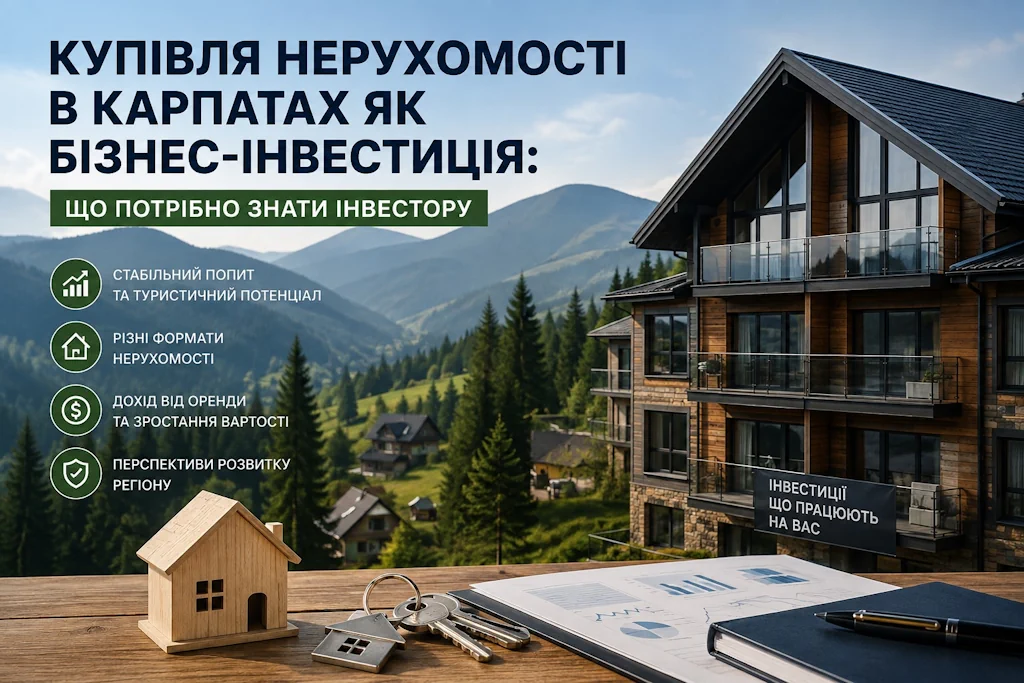 Придбання нерухомості – надійний напрямок для інвестицій, а у туристичному регіоні він набуває додаткових переваг
